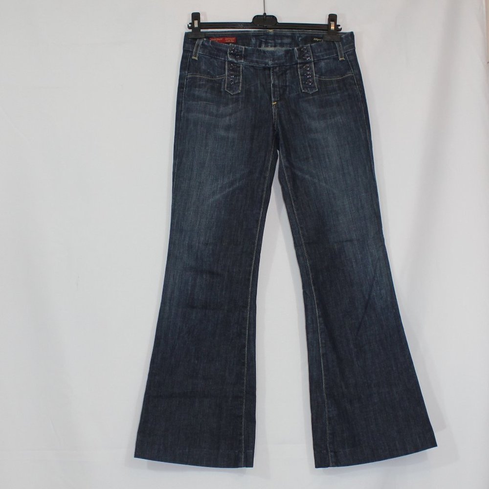 Citizen of Humanity wide leg  blue zipped button women jeans Made in USA size 27